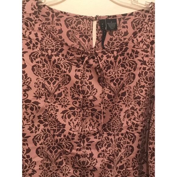 Ashley Judd Blouse Womens Peasant Style Three Quarter Length Sleeves Mauve Med - Picture 4 of 8